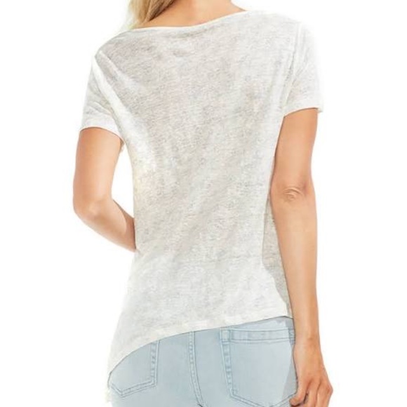 Vince Camuto Ivory Asymmetrical Linen Shirt Small - Picture 8 of 9